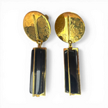 Silver gold plated amber earrings