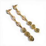 Silver gold plated amber earrings