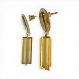 Silver gold plated amber earrings