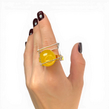 Sure, here's the translation:

```html
Silber vergoldeter Bernsteinring
```