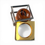 Silver gold plated amber ring