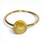 Silver gold plated amber ring