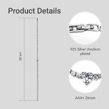 Срібне кольє Серце з цирконами