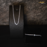 Срібне кольє Серце з цирконами