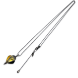 Silver necklace with amber