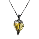 Silver necklace with amber