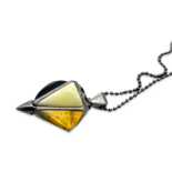 Silver necklace with amber