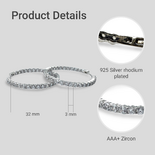 Срібні каблучкаві сережки з цирконами