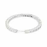 Срібні каблучкаві сережки з цирконами