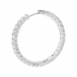 Срібні каблучкаві сережки з цирконами