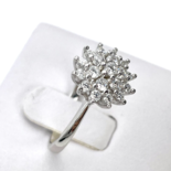 Silver ring Flower with white zircons