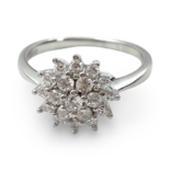 Anillo de Plata Flor con Circonitas Blancas