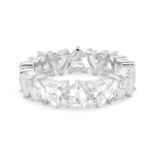 Срібна каблучка Серця з цирконами