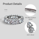 Срібна каблучка Серця з цирконами