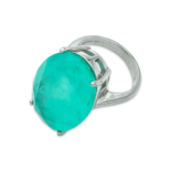 Silver ring with Paraiba stone