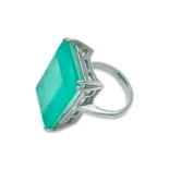 Silver ring with Paraiba stone