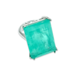 Silver ring with Paraiba stone