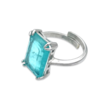 Silver ring with Paraiba stone