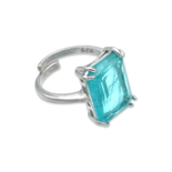 Silver ring with Paraiba stone