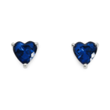 Silver Zircon Earrings Hearts