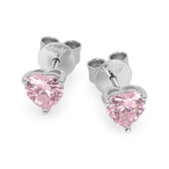 Silver Zircon Earrings Hearts