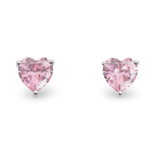 Silver Zircon Earrings Hearts