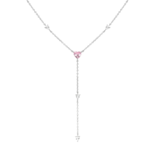 Silver Zircon Necklace Heart