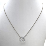 Single Round Cut Silver Necklace