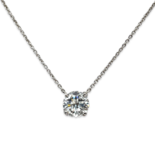 Single Round Cut Silver Necklace