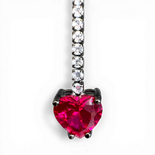 网球耳环 方形和心形橙色锆石