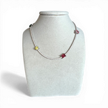 Tennis necklace with 4 stones