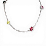 Tennis necklace with 4 stones