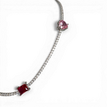 Tennis necklace with 4 stones