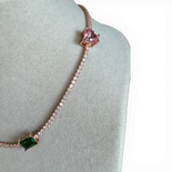 镶有4颗宝石的Tennis项链