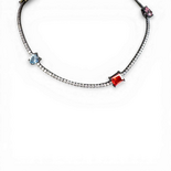 Tennis necklace with 4 stones