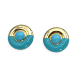 Turquoise and gilded silver earrings