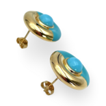 Turquoise and gilded silver earrings