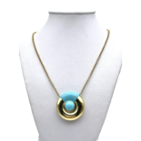 Turquoise and gilded silver necklace