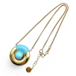 Turquoise and gilded silver necklace