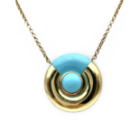 Turquoise and gilded silver necklace