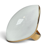 Anneau en Émail Blanc — Laiton Plaqué Or