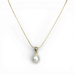 White Pearl gold plated silver necklace