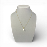 Срібне кольє з білою перлиною, позолочене