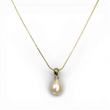 White Pearl gold plated silver necklace
