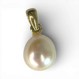 Colgante de plata chapado en oro White Pearl