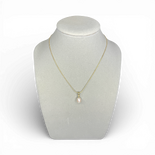 White Pearl gold plated silver necklace