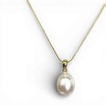 White Pearl gold plated silver necklace