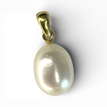 Weißer Perlen-Anhänger aus vergoldetem Silber