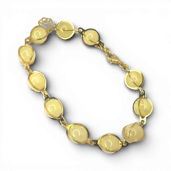 Bracelet plaqué or ambre