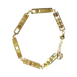 Bracelet plaqué or ambre